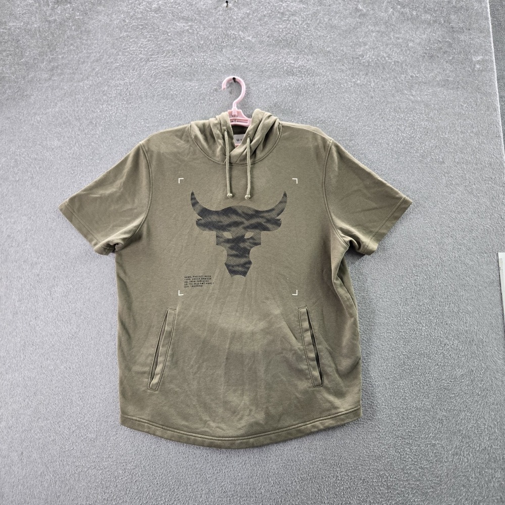 Under Armour Men Sweatshirt L Green Project Rock Activewear Loose Pullover